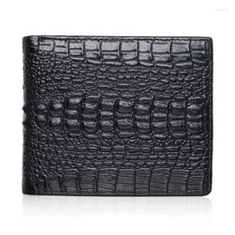 Wallets Fashion Alligator Men's Cow Genuine Leather Short Wallet High Quality Male Cash Purses Clutch Boy Casual