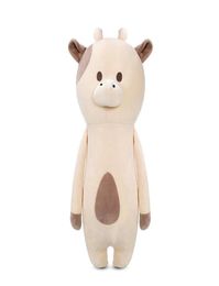 HB Cute Cartoon Cow Doll Plush Toy Down Cotton Stuffed Animal Rabbit FoxBear Bolster Pillow Ornament for Party Xmas Kid Bir6249955