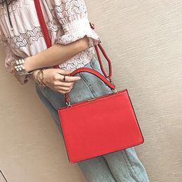 Shoulder Bags 2024 Women Bag PU Leather Retro Stereo Stereotyped Small Square Metal Lock All-match One-shoulder Diagonal Female