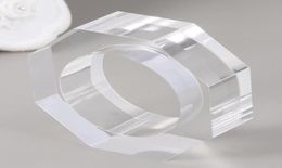 Acrylic Octagon Napkin Rings Transparent Decorative Napkin Buckle For Wedding Banquet Party Dinner Table De jllvVv6961281
