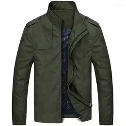 Men's Jackets Spring And Autumn Outdoor Clothing Standing Slim Military Flight Jacket Casual Windproof Solid Colour