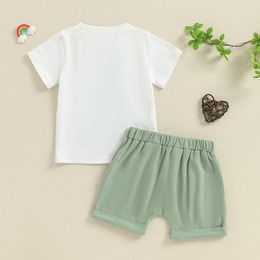 Clothing Sets 2Pcs Baby Boy Summer Outfits Short Sleeve Letter Embroidery T-Shirt Elastic Shorts Set Infant Clothes