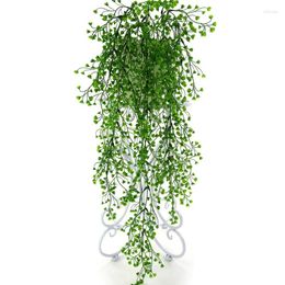 Decorative Flowers 1PC Wall-Mounted Simulation Plant Wall Decoration Hanging Basket Rattan Plastic Fake Flower Green Artificial