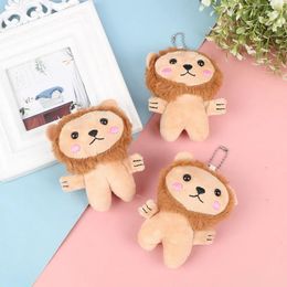 Keychains 12cm Kawaii Little Lion Plush Stuffed Toys Soft Doll Keychain Bag Pendant Accessories