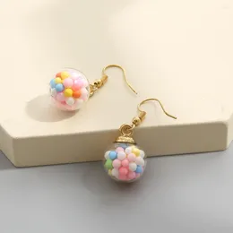 Dangle Earrings Sweet Candy Colour Ball Pendant For Women Girls Personality Niche Cute Fashion Jewellery Party Birthday Gifts