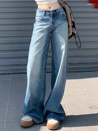 Women's Jeans Simple Loose Street Classic Female Wide Leg Pants Spring Vintage Fashion Washed Basic Full Length Casual Straight Women