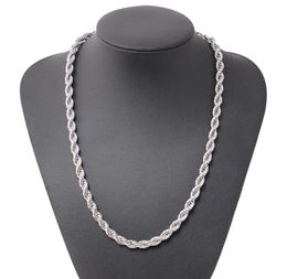 ed Rope Chain Classic Mens Jewelry 18k White Gold Filled Hip Hop Fashion Necklace Jewelry 24 Inches8346043