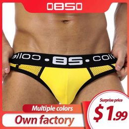 Underpants 0850 brand sexy underwear mens Chequered homosexual bikini Cueca sports pants breathable Q240430