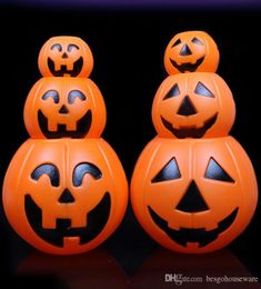 Halloween Candy Bucket Pumpkin Light Holiday Pumpkin Plastic Lantern Halloween Buckets Party Decor Kids Hallowmas Props Bucket BH28274081