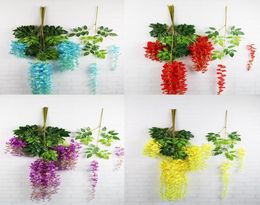 12Pcspack Artificial Silk Wisteria Hanging Plants For Wedding Party Home Garden Decor Decorative Flowers DIY Decoration Wreaths1219142