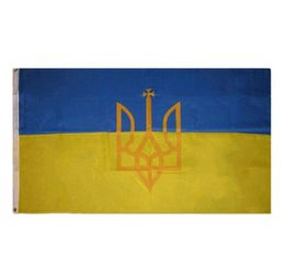 Ukraine Ukrainian Trident Flag 150x90cm 3x5ft Printing Polyester Club Team Sports Indoor With 2 Brass Grommets9946904