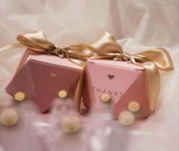 50 X Creative Pink Diamond Style Wedding Favours Candy Boxes Bomboniera Sachet Sugar Chocolate Box Party Supplies Thanks Gift Box19732427