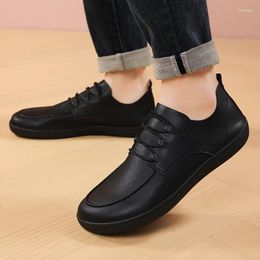 Casual Shoes Leather Fashion Sneakers Lightweight Walking For Men Soft Sole Outdoor Solid Color Men's Sports