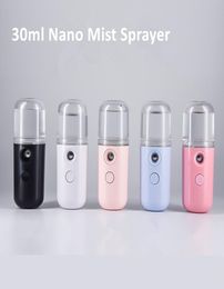 Portable Nano Mist Sprayer 30ml water tank Face Humidifier Facial Steamer USB Rechargeable Mini Moisturizing Instrument3123089