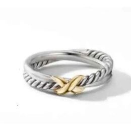 Fashion DY Men Ring David Yurma Rings For Woman Designer Jewellery Silver Vintage X Shaped Dy Rings Men Luxury Jewellery Women Man Boy Lady 5322