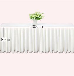 0 8 3m Table skirts white ice silk wedding Tables skirt cloth decoration banquet event el home skirting pink25224117464