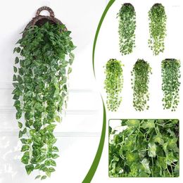 Decorative Flowers Artificial Plants Vines Simulation Creeper Wall Hanging Balcony Leaves Fake Plant Green Home Decoration Room Rattan I0Z5