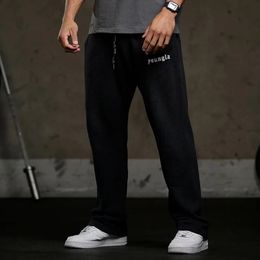 Moda Erkek Giyim Spor Salonu Spor Fitness Sıradan Pantolon Açık Jogging Sweatpants Pamuk Orta Bel Drawstringpants 240418