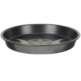 Candle Holders Altar Plate Round Tray Display Sticks Holder Pentagram Decorative Carbon Steel