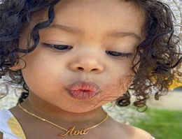 VishowCo Custom Stainless Steel Gold Choker Personalized Baby Name Pendant Necklace Jewelry For Women Kids Gifts 2207188485754