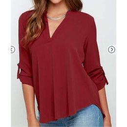 20ss designer shirt V-neck Zipper summer shirts Oversized Womens Long Sleeved Pull-up womens t shirt Sleeves Loose Chiffon Shirt 2TF2