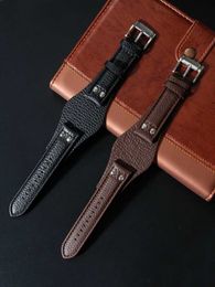 Watch Bands Leather integrated black brown accessory for Fosil Ch2564 Ch2565 Ch2891ch3051 mens 22mm strap Q240430