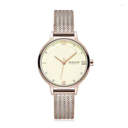 Wristwatches 4 Colors Classic Simple Julius Women's Watch Japan Mov't Hours Elegant Fashion Clock Stainless Steel Bracelet Girl's Gift Box