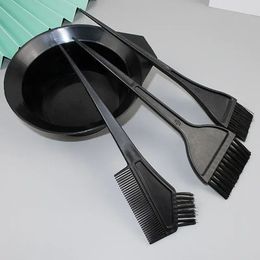 new 4Pcs/Set Black Hair Dyeing Accessories Kit Hair Colouring Dye Comb Stirring Brush Plastic Colour Mixing Bowl DIY Hair Styling Tool for