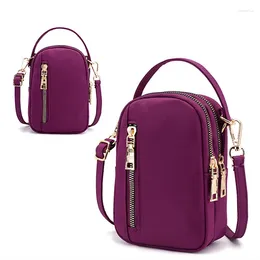 Bag Women's Mini Shoulder Fashion Handbag Messenger Vintage Lightweight Nylon Purse Solid Zipper Waterproof Flap Crossbody