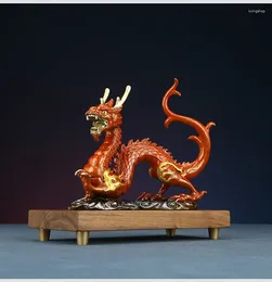 Decorative Figurines Colour Copper Dragon Travel World Ornaments Zodiac Auspicious Home Office Decoration