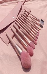 7pcs 12pcs Sweet Pink Makeup Brushes Kit Soft Hair Powder Eyeshadow Blush Brush Womens Beauty Cosmetics Tools Pouch Bag52480891316937