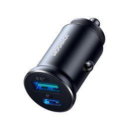 30W Mini Metal Car Charger PD QC3.0 Fast Charging USB-A Type C Dual Port Chargers for Cellphones