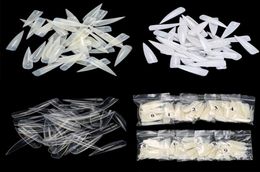 Whole New 500Pcs Long Sharp False Nail Art Tips Acrylic Salon Natural White Clear Choose 4341533