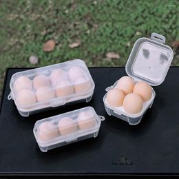 Storage Bottles 1-5pcs Portable Eggs Box 3/4/8 Grids Egg Holder With Lid Outdoor Camping Picnic Transparent Kitchen Organiser