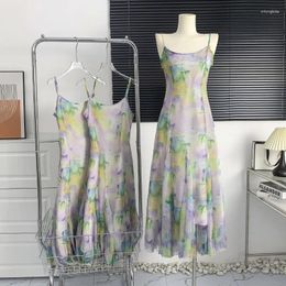 Casual Dresses Printed Halter Skirt Sweet Women Short Sleeve Comfortable Summer Korean Fashion Women's Clothes
