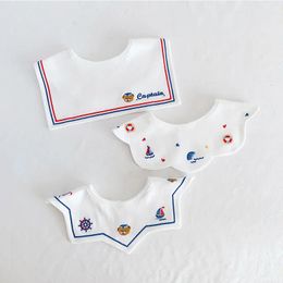 3pcs/lot Baby Girls Bibs Kids Bandana Feeding Burp Embroidery Cloth Soft born Infant Boy Saliva Towel Cotton Eating Accessory 240429