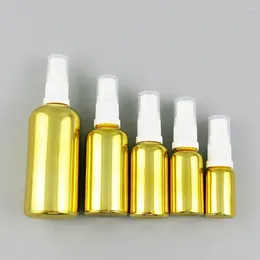 Storage Bottles Refillable 100ml50ml 30ml 20ml 15ml 10ml 5ml Painting Gold Glass Essential Oil Bottle With Fine Mist Sprayer Container