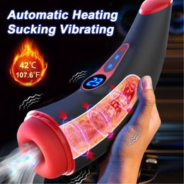 Automatic Male Masturbator Sucking Machine Vibrating Heating Masturbation Goods Blowjob Adult Supplies Sex Toy for Men 240430