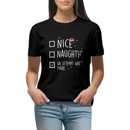 Women's Polos Nice Naughty Innocent An Attempt Was Made T-shirt Korean Fashion Summer Top Cute Clothes Workout T Shirts For Women
