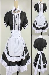 Sexy French Maid Clothes Black Japanese Anime Cos KON Uniforms Girls Woman Cosplay Costumes Game Roleplay Animation Clothing L0404024209