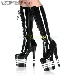 Boots 20cm Spring And Autumn Fashion Women's Stilettos Sexy Ultra-high Heels Pole Dancing Leather