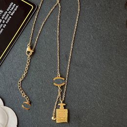 Brand Pendant Designer Necklaces Gold Plated Water Bottle Letter Pendants High Quality Stainless Steel Necklace Jewellery Women Birthday Gift with Box