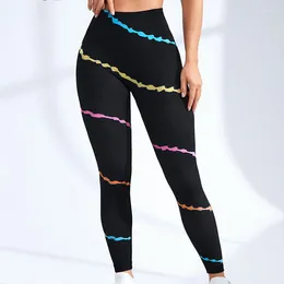 Women's Leggings Women Seamless Tie Dye Yoga High Waisted Sexy Striped Fitness Fashionable Exercise Breathable