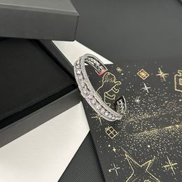 Design Letter Bangles Designer Bangle Bracelet Men Womens Brand Jewellery Inlay Crystal 18k Gold brass Wristband Cuff Loves Gifts