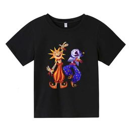 Sun And Moon Kids Summer Leisure Short Sleeve Tshirts 313 Years Boys Girls Game Outfits Tees Undershirts Children Top Clothes 240416