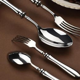 Dinnerware Sets 304 Stainless Steel Gourd Handle Tableware Forging High-grade Process Restaurant Steak House Knife Fork And Spoon Light