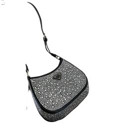 7A Rhinestone Hobo Bag Cleos Womens Designers Tote Bags Diamonds Shoulder Bags Crystal Embellished Satin Handbags Quality Ladies Fashion Undera