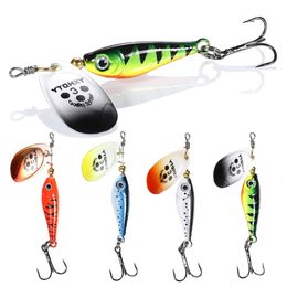 1pc Rotating Metal Spinner Fishing Lures 11g 15g 20g Sequins Iscas Artificial Hard Baits Crap Bass Pike Treble Hook Tackle 240430