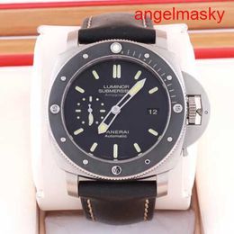 Athleisure Wrist Watch Panerai LUMINOR1950 Series Automatic Mechanical Steel Date Dual Time Zone Dynamic Storage Titanium Watch 47mm Black Disk PAM00389