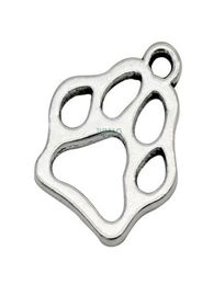 100pcslot Antique Silver Alloy Paw Print Charms Pendants For diy Jewellery Making findings 19x17mm1838936